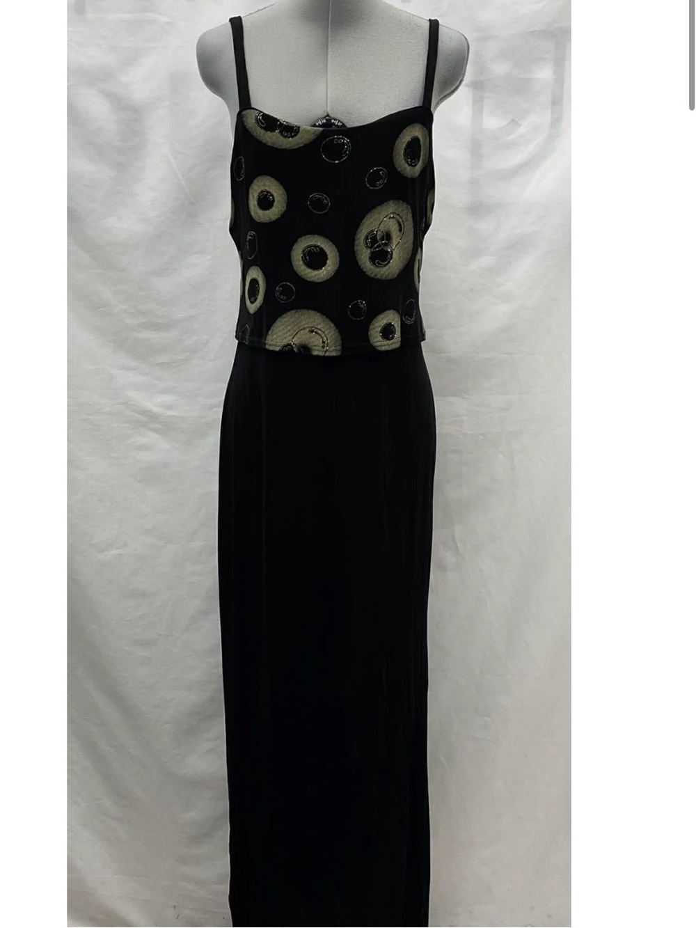 JOSEPH RIBKOFF COUTURE Vintage Y2K Column Maxi Dress Evening Gown, Black - Picture 6 of 9